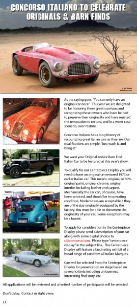 Originals & Barn Finds at Concorso Italiano