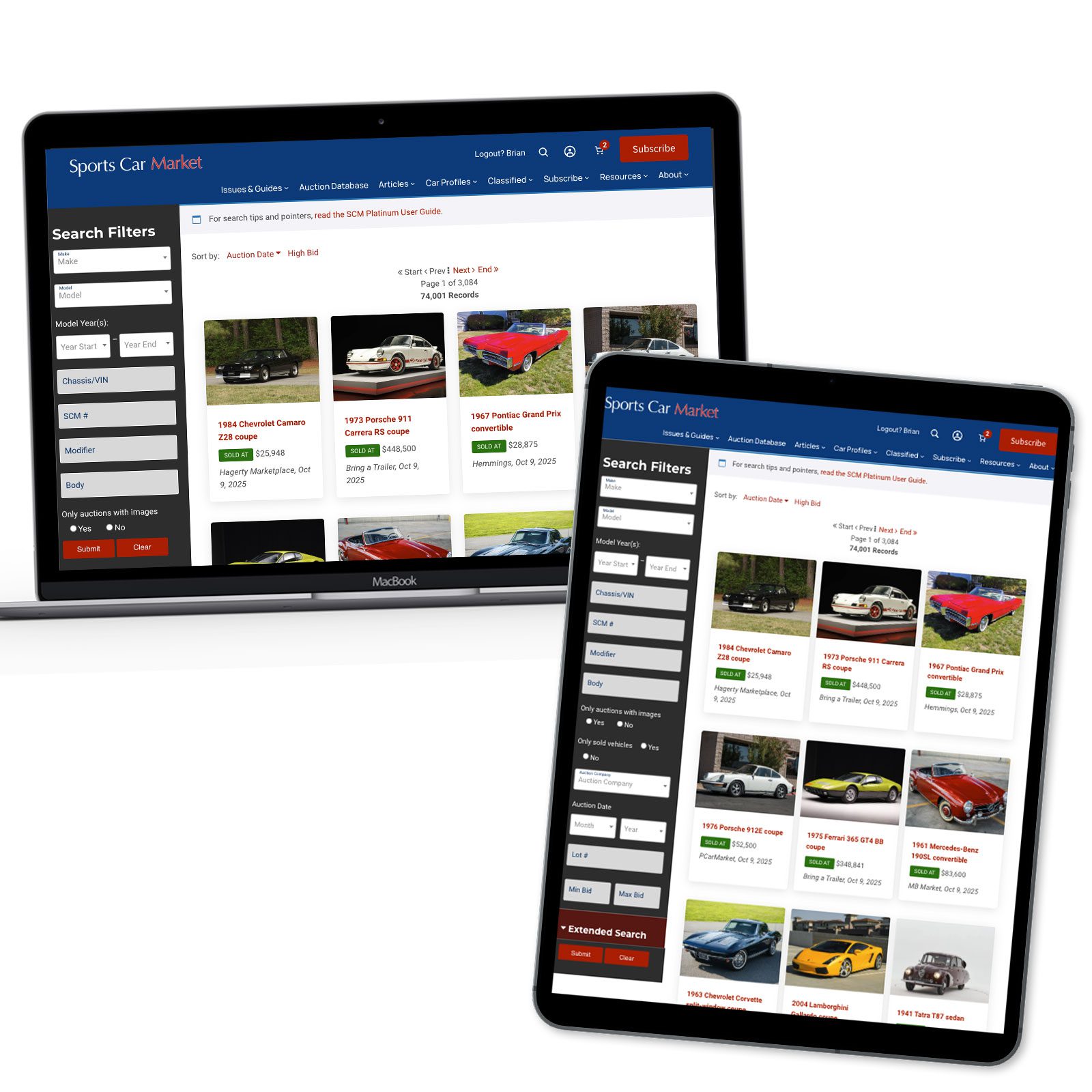 SCM Platinum Auction Database