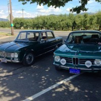 8-13-2013-doug-hartman-in-his-giulia-super-and-wendie-in-the-1972-bmw-2002-tii