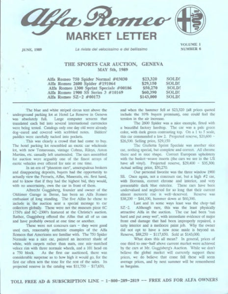 Alfa Romeo Market Letter June 1989 (Digital)