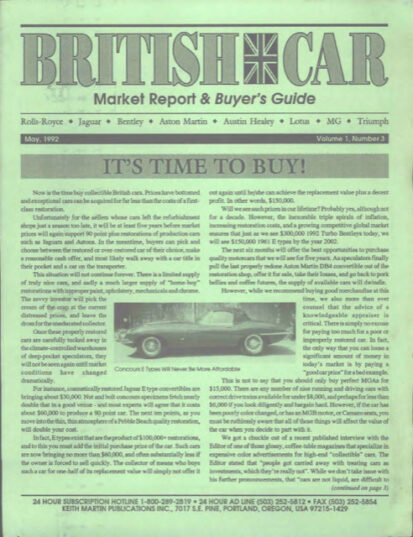 British Car Market May 1992 (Digital)