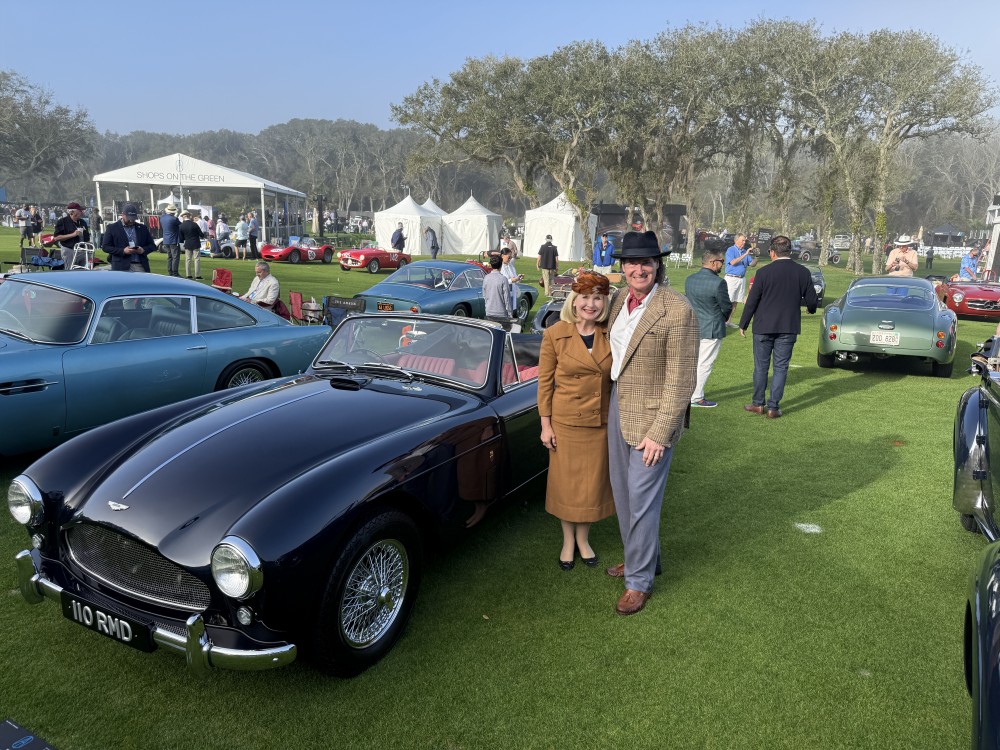 SCMers Scott and Natalie Bluestein with their 1958 Aston Martin DB2/4